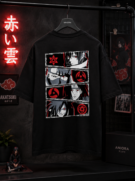 Akatsuki Shinobi Anime Oversized T-Shirt – Red & Black