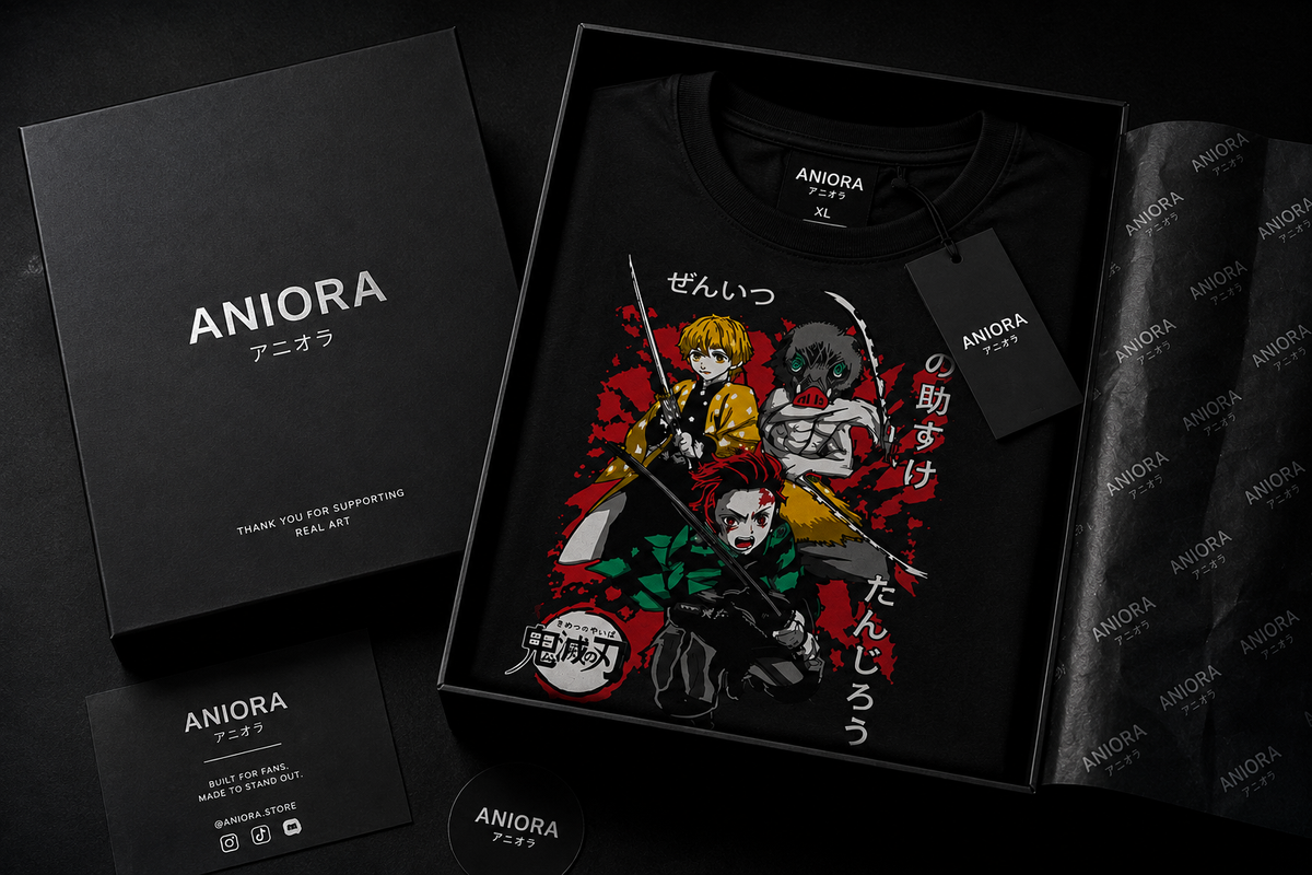 Demon Slayer Tanjiro, Zenitsu & Nezuko | 240 GSM Oversized T-Shirt