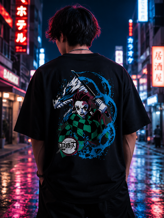 Tanjiro Kamado Premium Oversized T-Shirt – 240 GSM Cotton