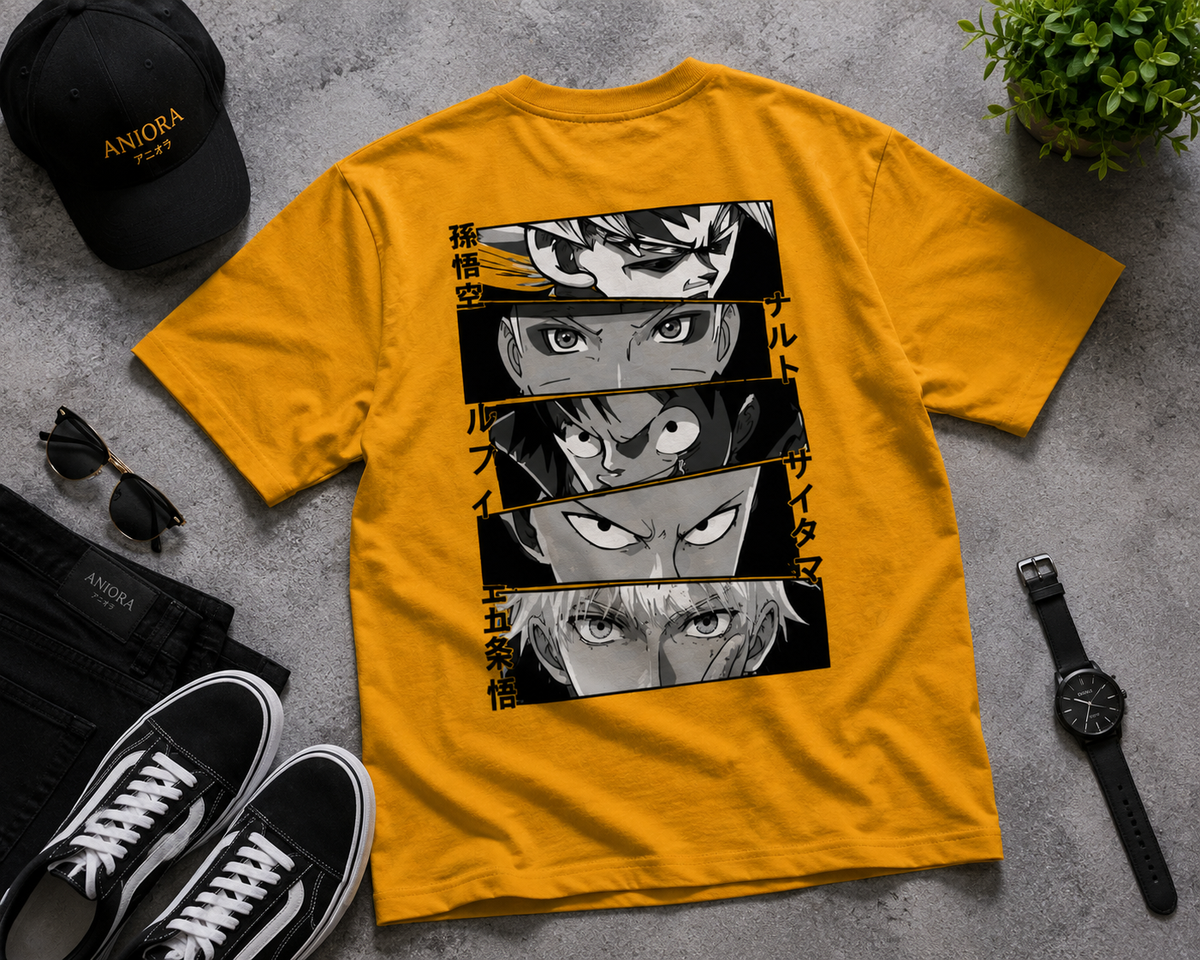 Goku Naruto Luffy Saitama Gojo Oversized T-Shirt
