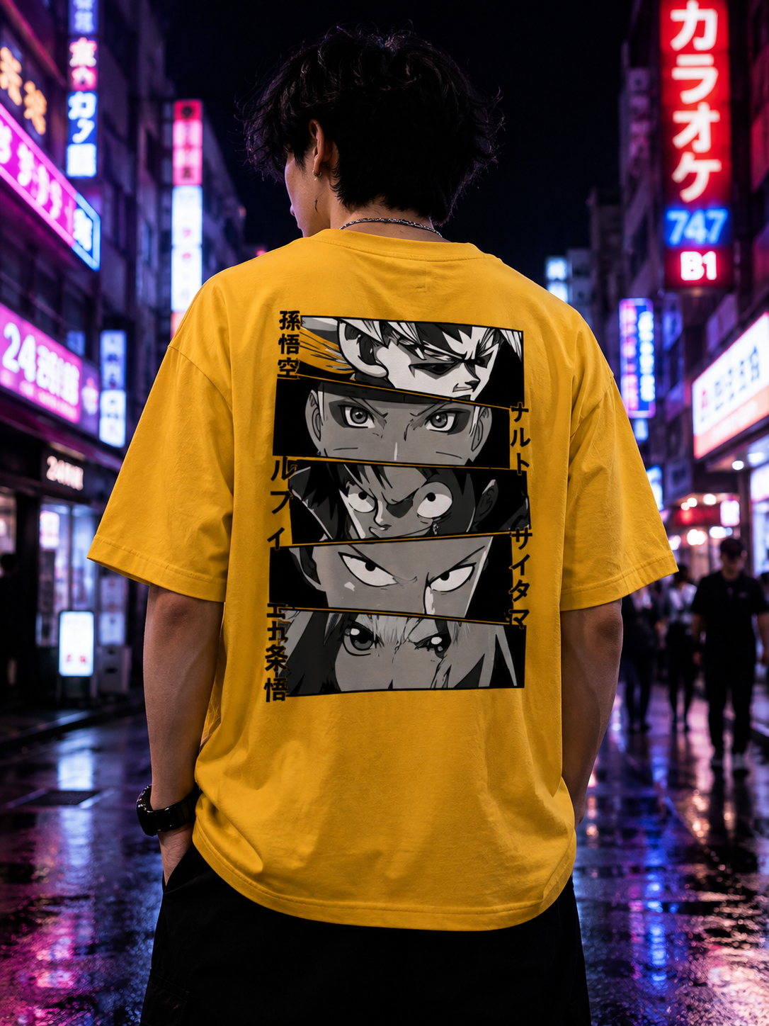 Goku Naruto Luffy Saitama Gojo Oversized T-Shirt