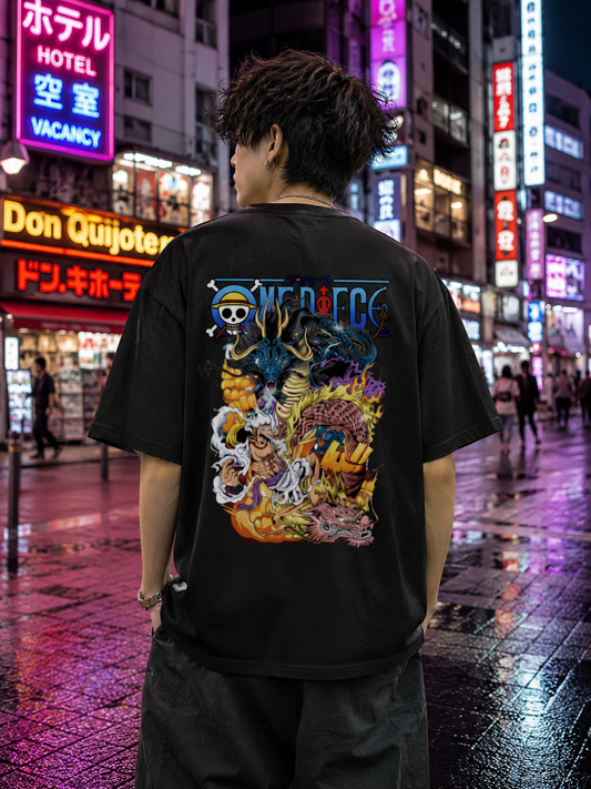 One Piece Anime Oversized T-Shirt – Premium Pirate Crew Graphic