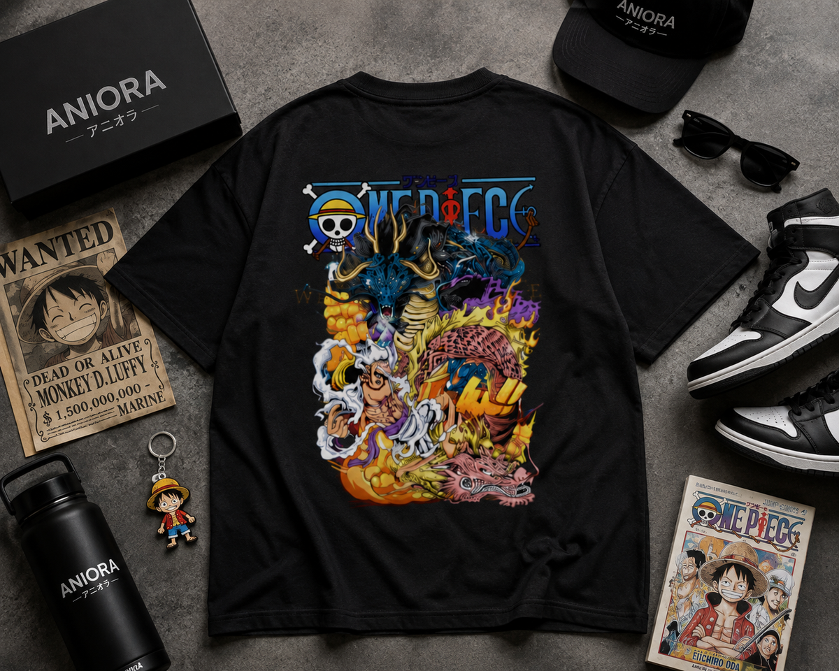 One Piece Anime Oversized T-Shirt – Premium Pirate Crew Graphic