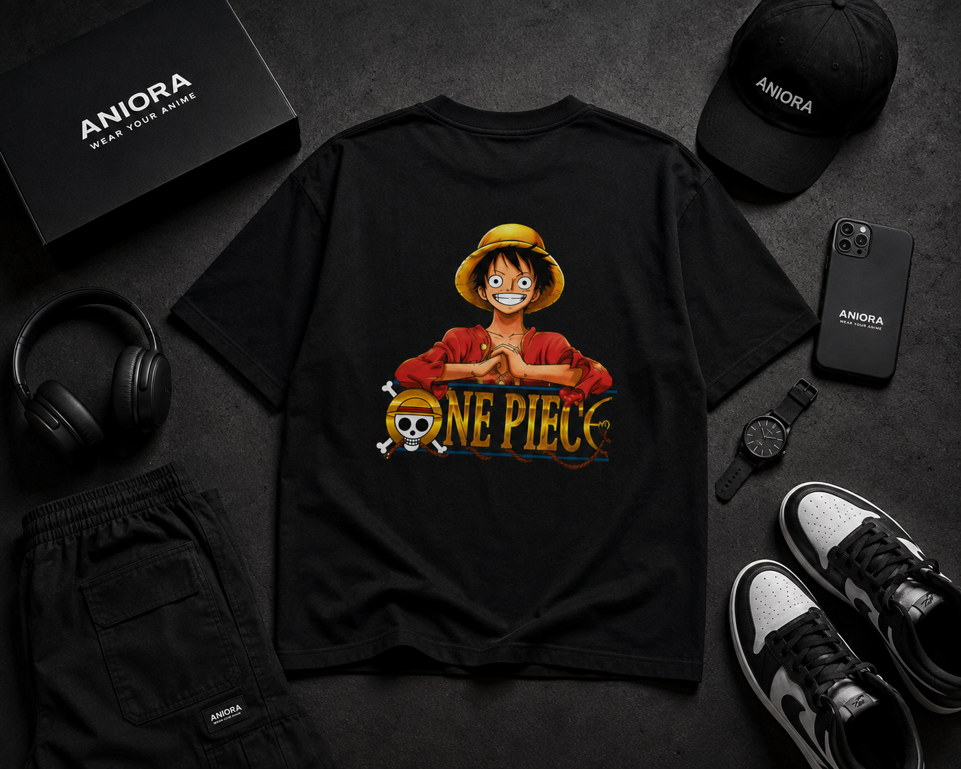 Luffy One Piece Oversized T-Shirt – Anime Pirate Graphic Tee