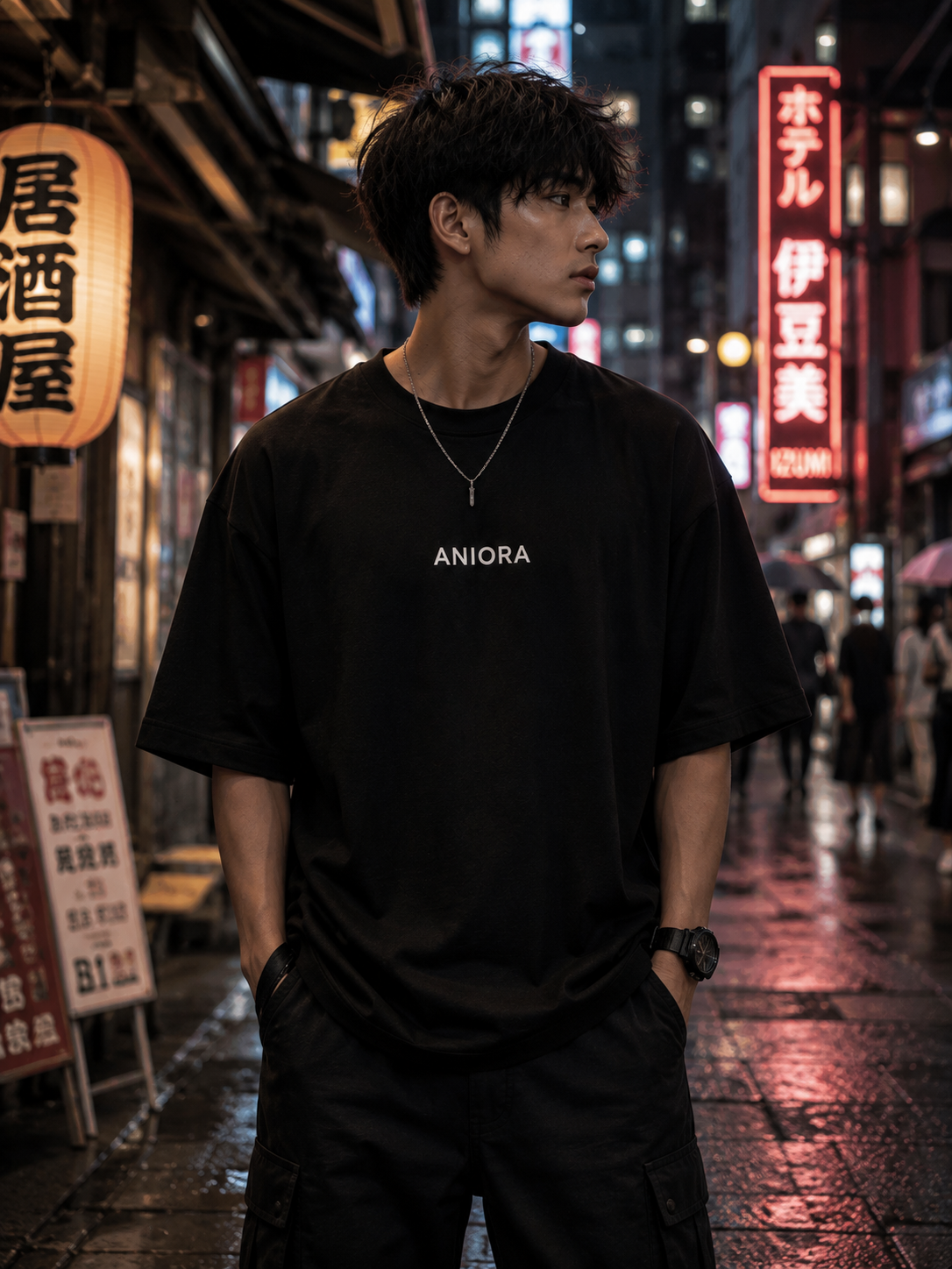Akatsuki Shinobi Anime Oversized T-Shirt – Red & Black