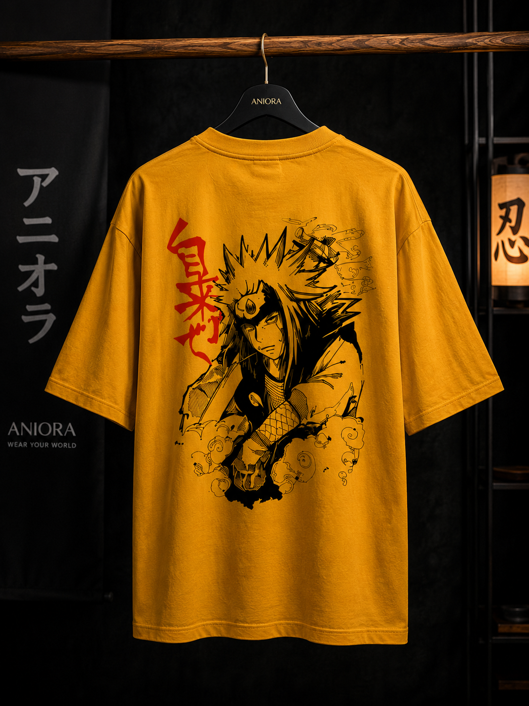 Jiraiya Sensei  – Premium Golden Yellow Oversized Tee
