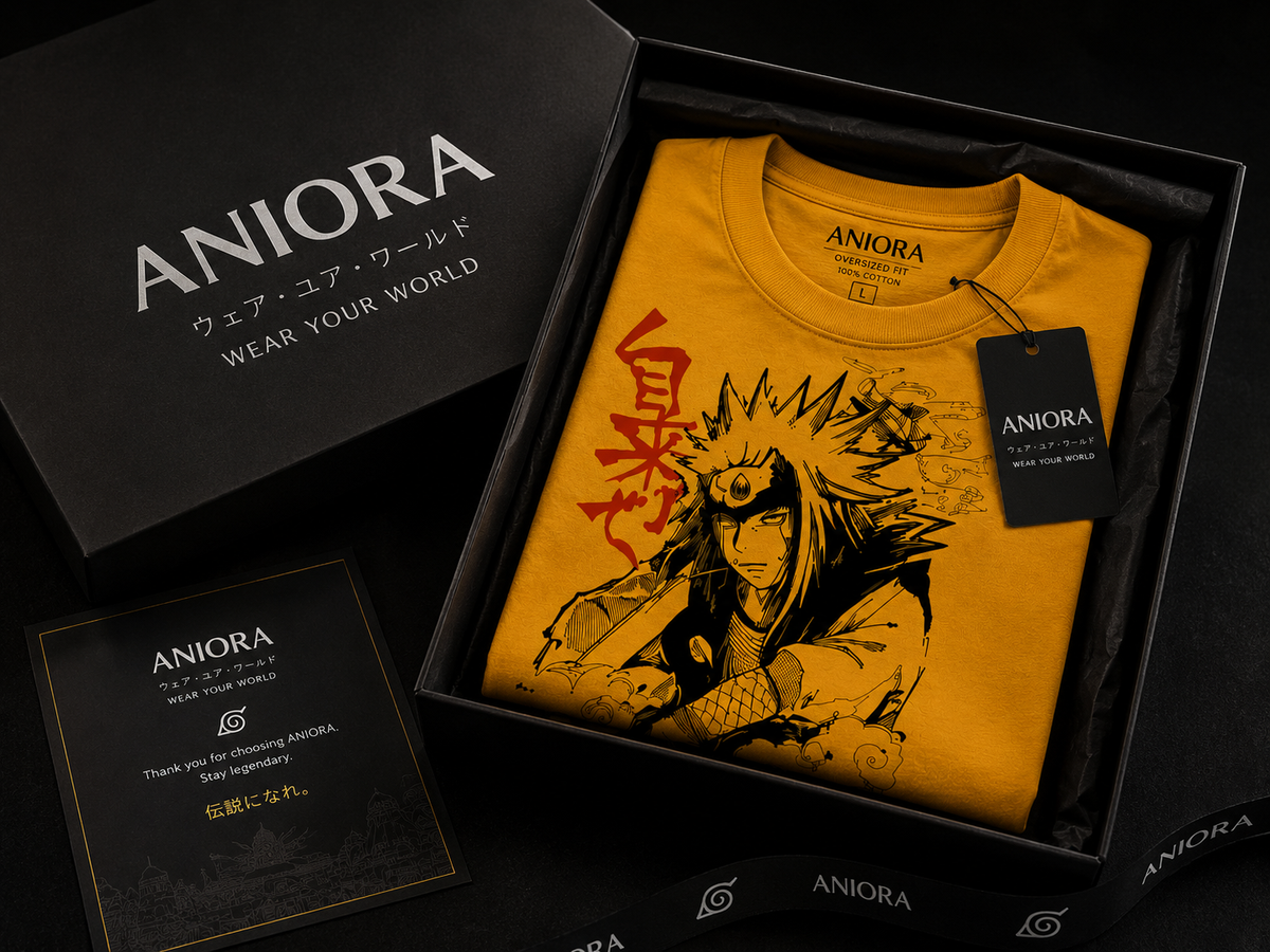 Jiraiya Sensei  – Premium Golden Yellow Oversized Tee