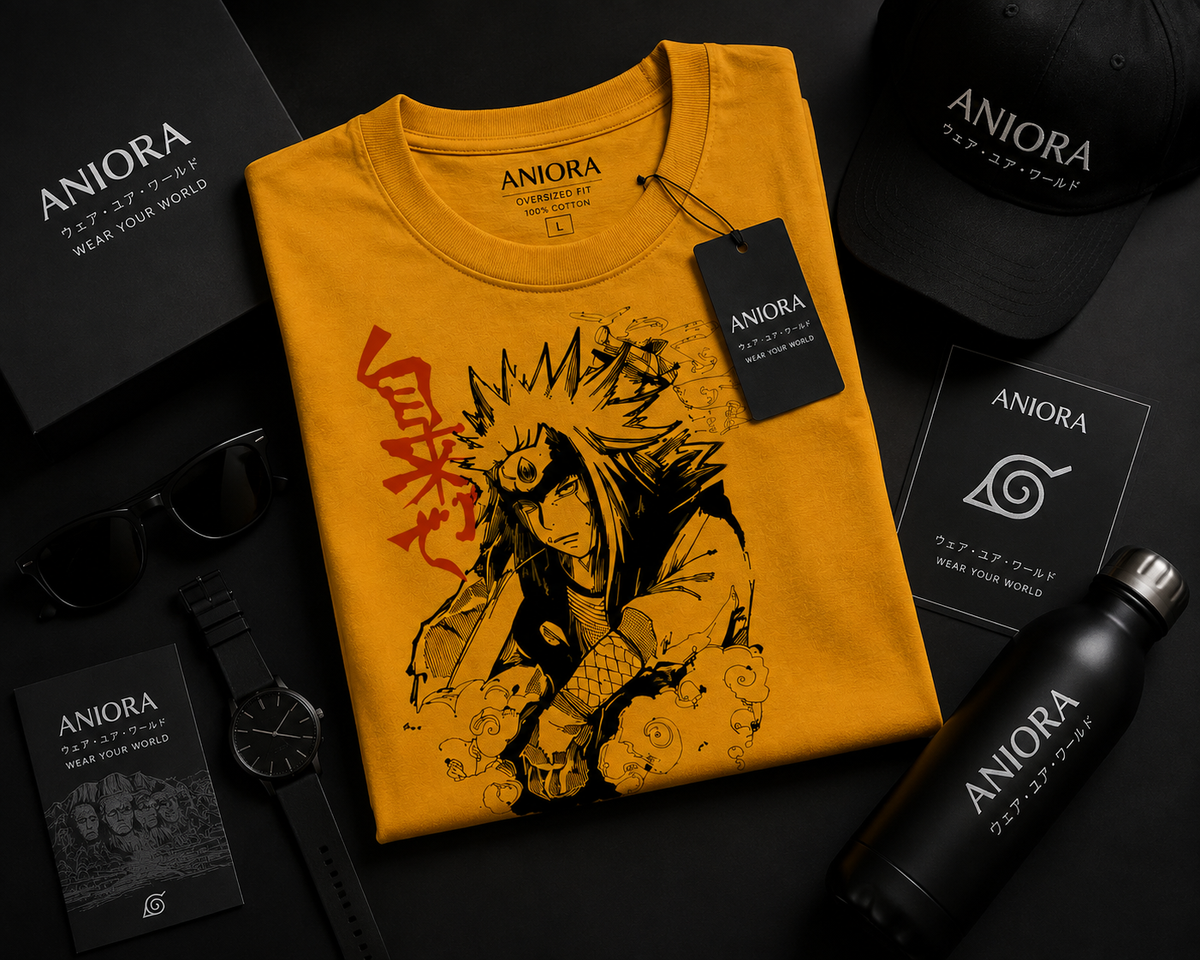 Jiraiya Sensei  – Premium Golden Yellow Oversized Tee