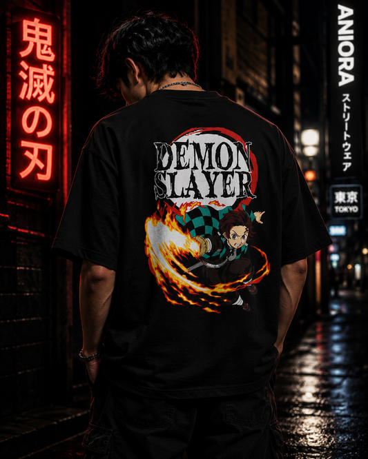 Tanjiro Kamado Demon Slayer | Premium 240 GSM Oversized T-Shirt