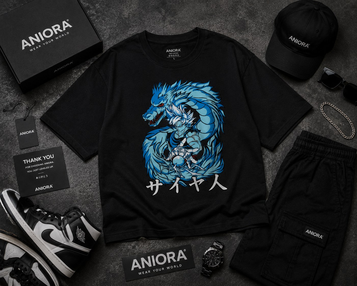 Blue Dragon Anime Oversized Tee