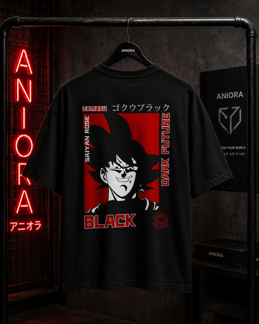Dark Future Goku Anime Oversized T-Shirt – Black Edition