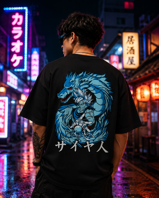 Blue Dragon Anime Oversized Tee